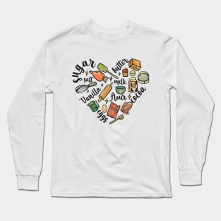 baking ingredients heart Long Sleeve T-Shirt